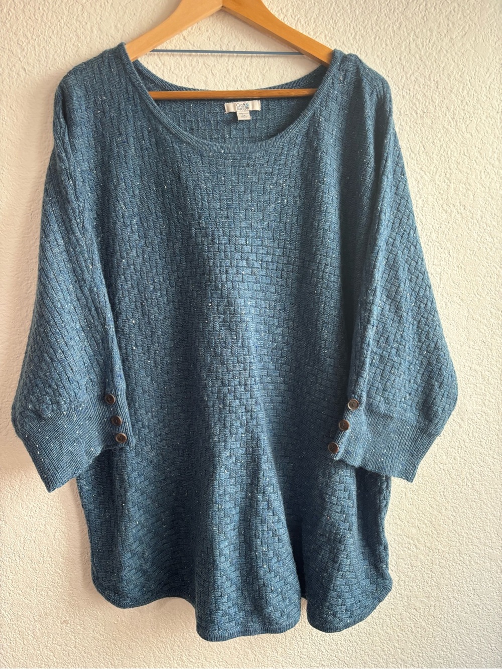 Croft & Barrow Blue Textured Knit Womens Sweater Size 3X Plus